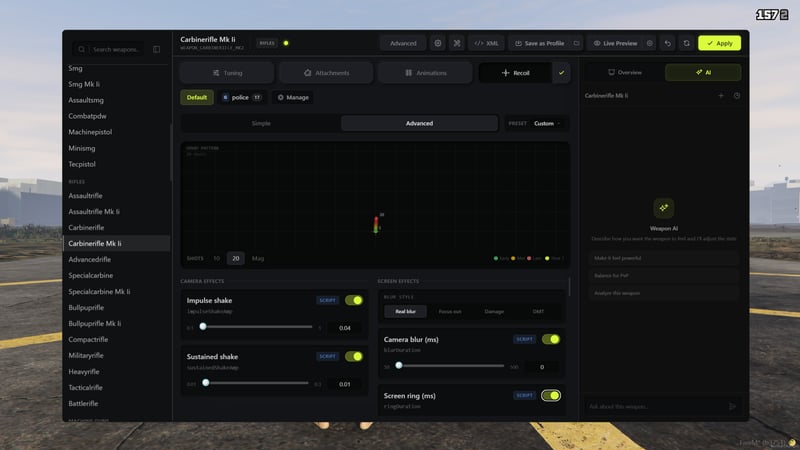 Cinematic Recoil Designer & Recorder
