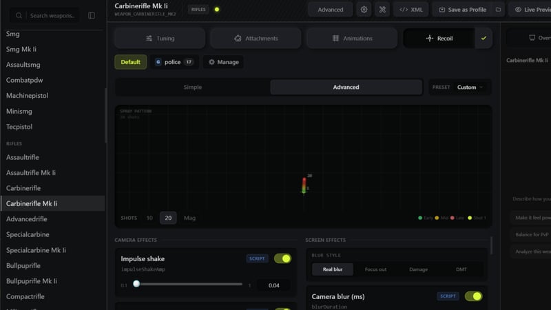Cinematic Recoil Designer & Recorder